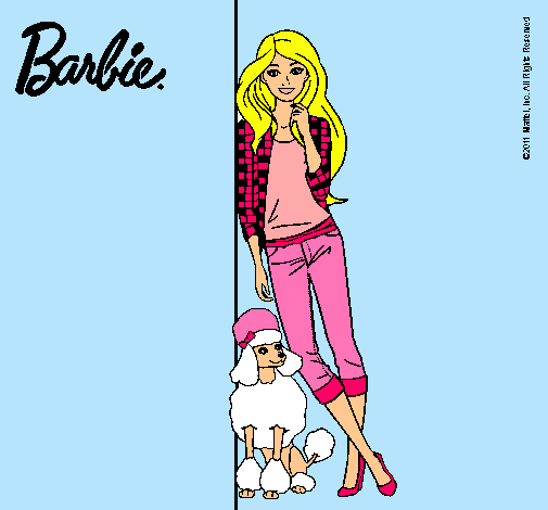 Barbie con cazadora de cuadros