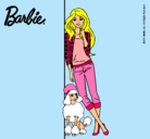 Dibujo Barbie con cazadora de cuadros pintado por Estefania