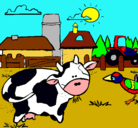 Dibujo Vaca en la granja pintado por milenka