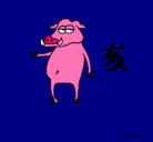 Dibujo Cerdo  pintado por momita