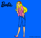 Dibujo Barbie con look casual pintado por Leah