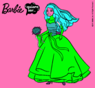 Dibujo Barbie vestida de novia pintado por miprincesa