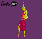 Dibujo Barbie flamenca pintado por sevillana