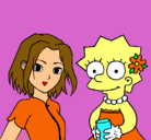 Dibujo Sakura y Lisa pintado por ammlo
