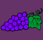 Dibujo racimo pintado por UVAS