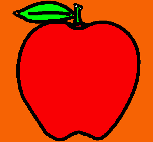 Dibujo manzana pintado por inmanata