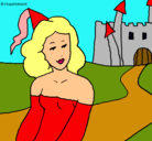 Dibujo Princesa y castillo pintado por areymimarchena