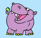 Dibujo Hipopótamo pintado por pigui