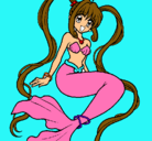 Dibujo Sirena con perlas pintado por sarai