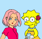 Dibujo Sakura y Lisa pintado por sali