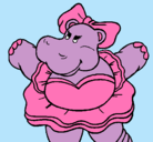 Dibujo Hipopótama con lazo pintado por Valentina10