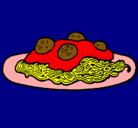 Dibujo Espaguetis con carne pintado por emanuelelias