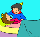 Dibujo La princesa durmiente y el príncipe pintado por vale