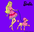 Dibujo Barbie paseando a su mascota pintado por -lilila-