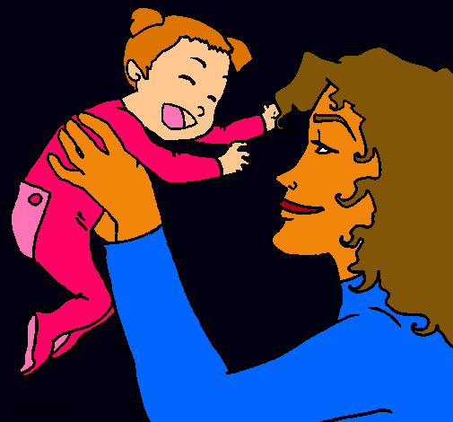 Dibujo Madre con su bebe pintado por mAArR
