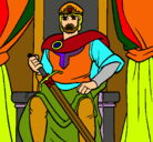Dibujo Caballero rey pintado por qregrt