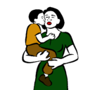 Dibujo Beso maternal pintado por Mimunt