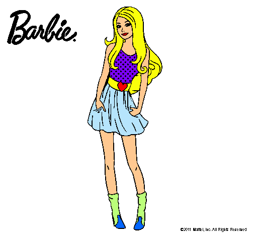 Dibujo Barbie veraniega pintado por Leah