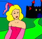 Dibujo Princesa y castillo pintado por Alle