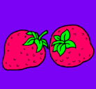 Dibujo fresas pintado por Cute