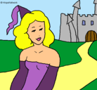 Dibujo Princesa y castillo pintado por pricesa1