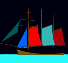 Dibujo Velero de tres mástiles pintado por nave