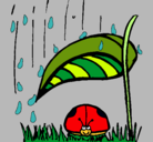 Dibujo Mariquita protegida de la lluvia pintado por lauratpverde