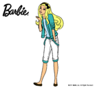 Dibujo Barbie con look casual pintado por cielogpe