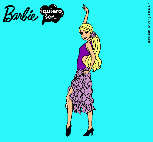 Dibujo Barbie flamenca pintado por cielogpe