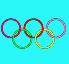 Dibujo Anillas de los juegos olimpícos pintado por florina