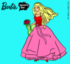 Dibujo Barbie vestida de novia pintado por sjfgj