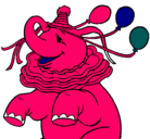 Dibujo Elefante con 3 globos pintado por xHellex