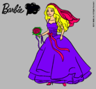 Dibujo Barbie vestida de novia pintado por talibana