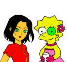 Dibujo Sakura y Lisa pintado por y6uyrtyteyte