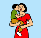 Dibujo Beso maternal pintado por lau_ale
