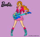 Dibujo Barbie guitarrista pintado por perlirroja
