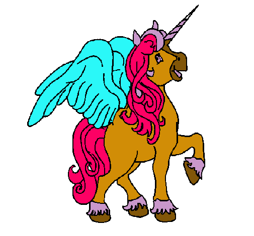 Dibujo Unicornio con alas pintado por xHellex