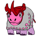 Dibujo Rinoceronte pintado por mirko
