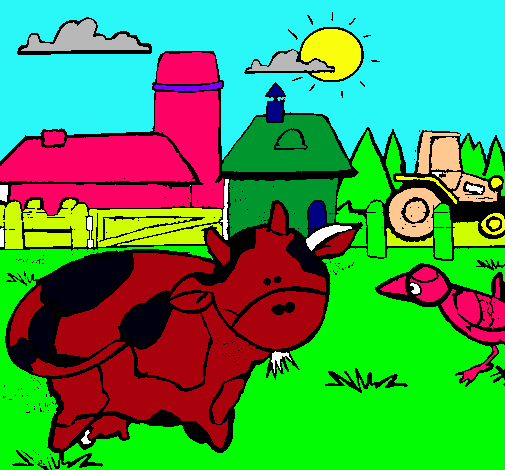 Dibujo Vaca en la granja pintado por MIA9