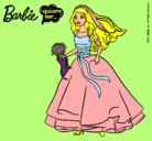 Dibujo Barbie vestida de novia pintado por Mirene