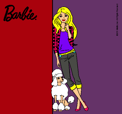 Barbie con cazadora de cuadros