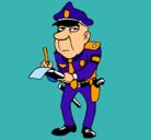 Dibujo Policía haciendo multas pintado por bobo