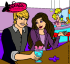 Dibujo Barbie y su amigo en la heladería pintado por krmen