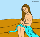 Dibujo Madre con su bebe pintado por daby