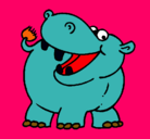 Dibujo Hipopótamo pintado por trehersfdsfd