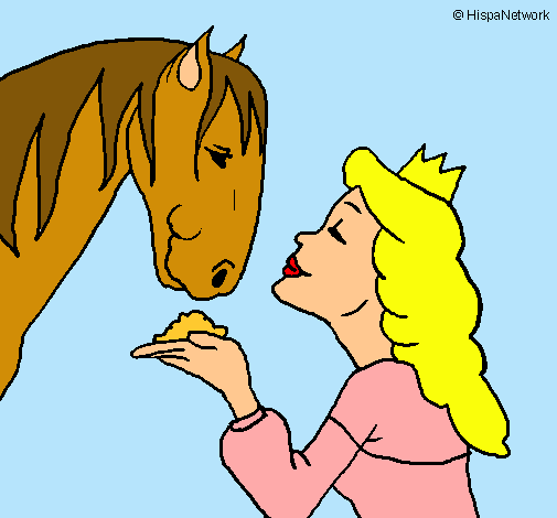 Dibujo Princesa y caballo pintado por nicole23