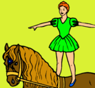 Dibujo Trapecista encima de caballo pintado por santiaggo