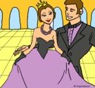 Dibujo Princesa y príncipe en el baile pintado por ufdsbey
