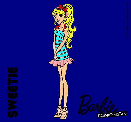 Dibujo Barbie Fashionista 6 pintado por Leah