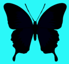 Dibujo Mariposa con alas negras pintado por poiupoiupoiu